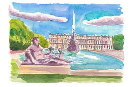 View of Herrenchiemsee Castle in a Bavarian summer by Markus Bleichner