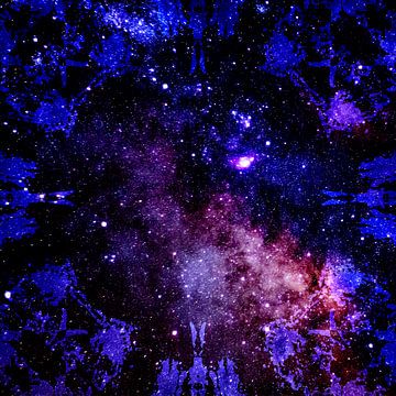 One tribe one galaxy. Milky way in blue purple by Dina Dankers