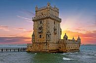 Turm von Belem in Lissabon Portugal bei Sonnenuntergang von Eye on You Miniaturansicht