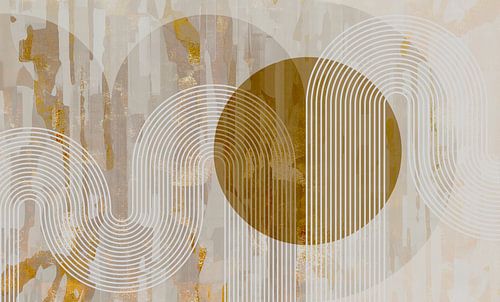 Scandinavië Abstraction Goud Crème