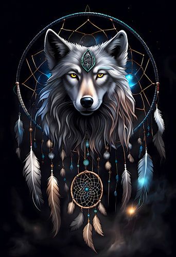 Wolf dromenvanger Indiaas Mystiek Krachtdier