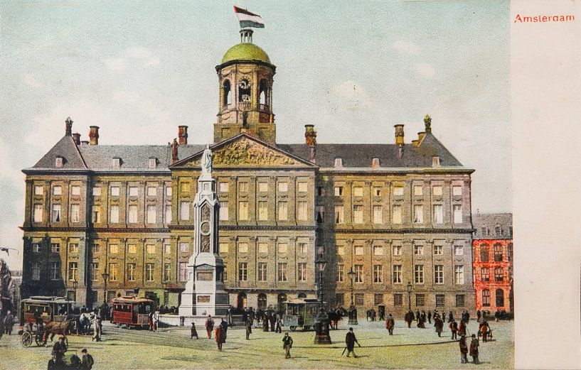 Palace on Dam Square with the first monument by Patricia Hofmeester