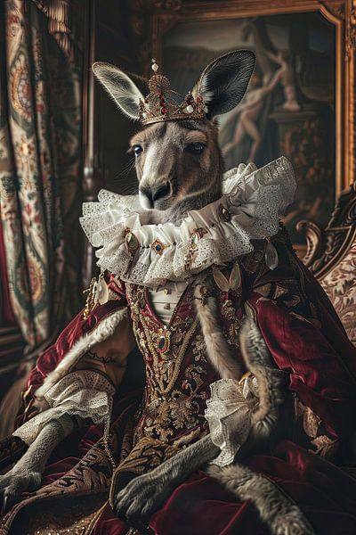 Kangaroo in baroque garb by Poster Art Shop