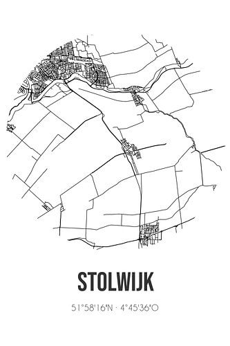 Stolwijk (Südholland) | Karte | Schwarz und Weiß