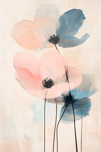 Dromende bloemen - aquarel elegantie