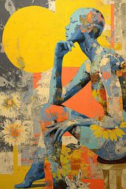 Woman with flowers by ARTEO Paintings