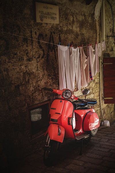 Pink Vespa, Croatia by SomethingEllis