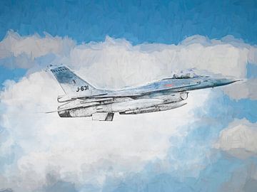 F16 geschetst en geschilderd van Arjen Roos