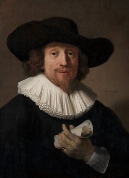 Mann mit einem Notenblatt - Rembrandt van Rijn