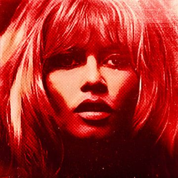 Motiv Brigitte Bardot Neon Red Colourful Pop Art PUR von Felix von Altersheim