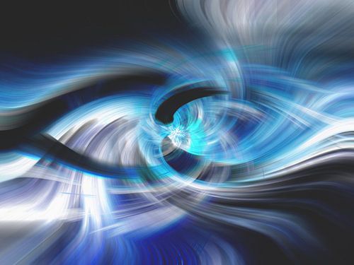 Abstract met blauw en zwart