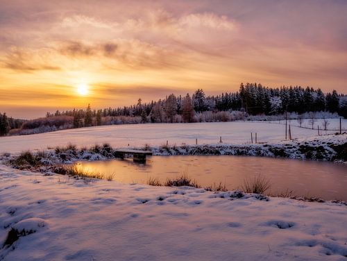 Winter zonsondergang