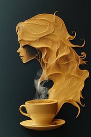 vrouw met koffie van Egon Zitter