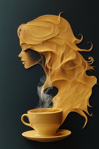 vrouw met koffie