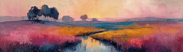Abstract Landschap Warm van Kunst Kriebels