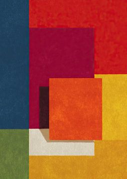 Moderne Geometrie in Purpur, Gold und Terracotta von Niklas Maximilian