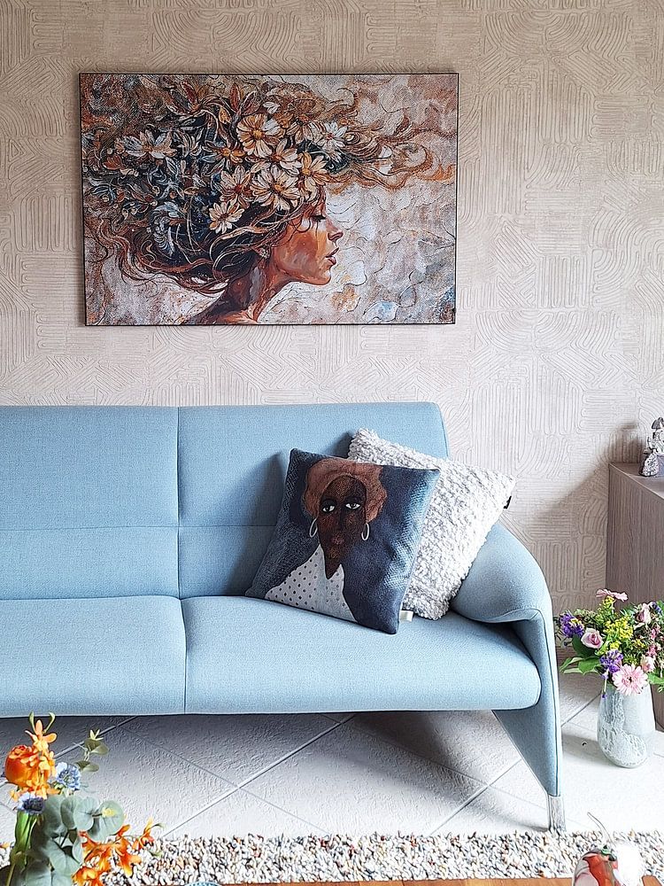 Frau Blumen | Malerei | Impressionismus  von Blickfänger Gemälde 