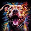 Pitbull colourful artistic by TheXclusive Art on canvas
