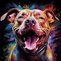 Pitbull colourful artistic