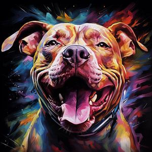 Pitbull bunt künstlerisch