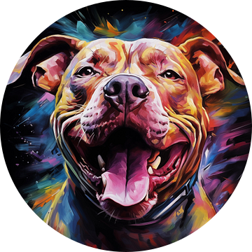 Pitbull kleurrijk artistiek