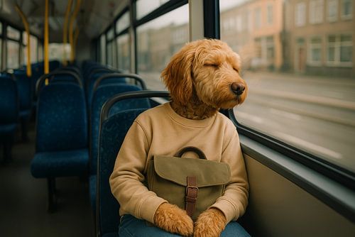 Reisender Hund: Stille und Träume im Stadtbus
