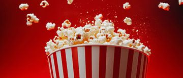Popcorn explosion in red and white by Poster Art Shop