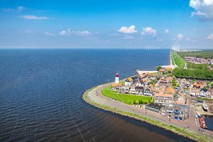 Urk aerial view on the former island at the IJsselmeer 