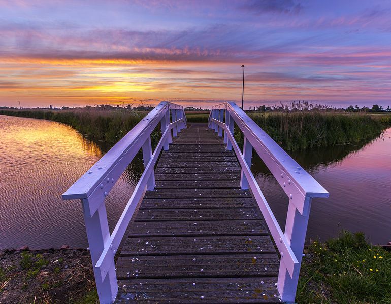 Bridge at pumping station in akersloot by peterheinspictures