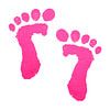 Pink baby feet print (acrylic painting baby room girl birth sweet beautiful nursery cute by Natalie Bruns