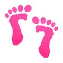Roze babyvoetjes afdruk (acryl schilderij baby kamer meisje geboorte lief mooi kinderkamer schattig van Natalie Bruns thumbnail