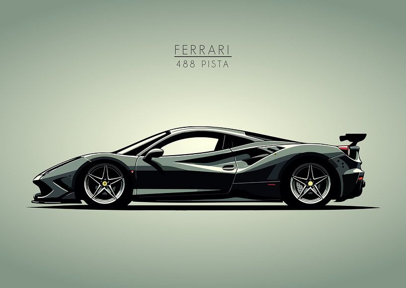 Ferrari 488 Pista by Ahmad Automotive on canvas, poster, wallpaper