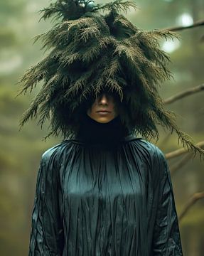 Femme de la forêt, un portrait spirituel sur Vlindertuin Art