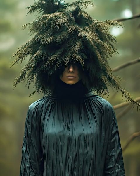 Femme de la forêt, un portrait spirituel par Vlindertuin-Art
