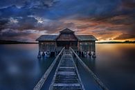 Boathouse with jetty at the Ammersee in Bavaria by Voss Fine Art Fotografie thumbnail