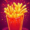 Frites croustillantes en explosion sur Pixelbull Design