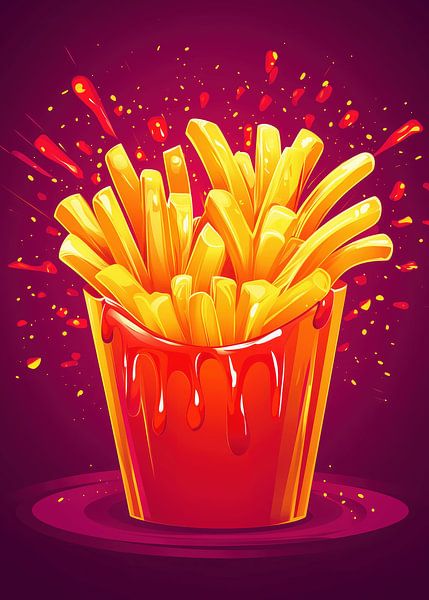 Knusprige Pommes in Explosion von Pixelbull Design