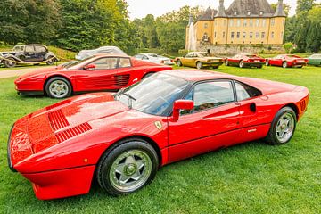 Ferrari 288 GTO 1980s en Ferrari Testarossa supercars in het rood van Sjoerd van der Wal