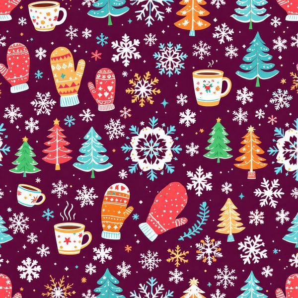 Colorful Winter Pattern by Laly Laura