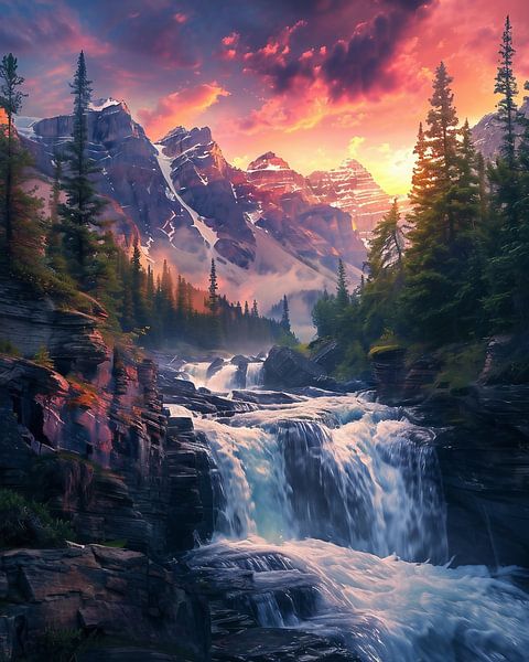 Glühende Gipfel im Dämmer von fernlichtsicht