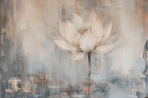 Japandi stijl, waterlelie in pastelkleuren