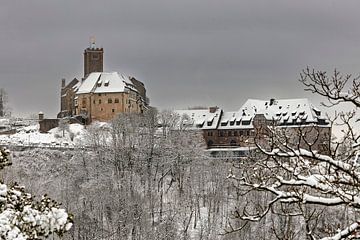 Wartburg Castle in the Thuringian Forest in winter by Roland Brack