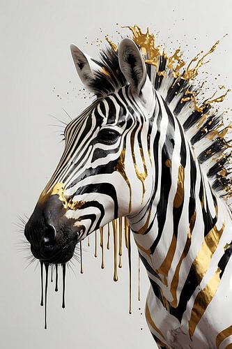 Zebra in Gouden Glans en Elegantie