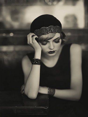 Portrait en noir et blanc, rétro
