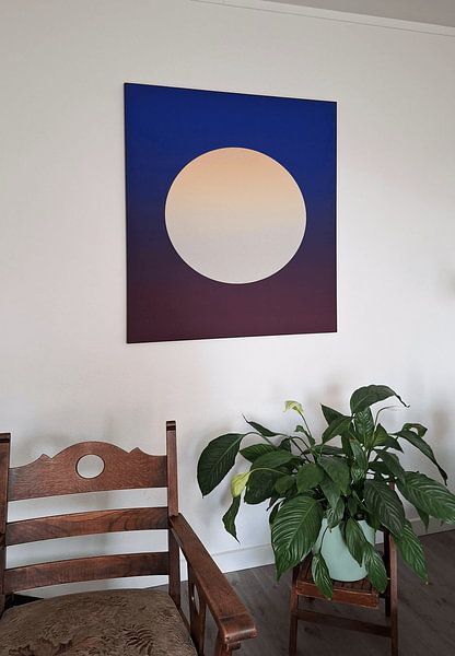 Customer photo: Golden moon on dark blue by Mad Dog Art, on ArtFrame
