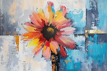 Bloem art van Abstract Schilderij
