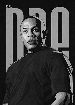 Porträt von Dr. Dre (schwarz-weiß) von DEN Vector