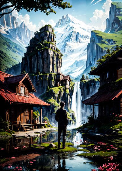 The Watcher of the Mountain Falls by Ruzerin