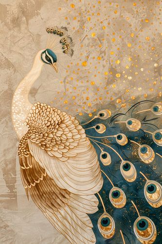 Pauw in Beige Abstracte Kunst