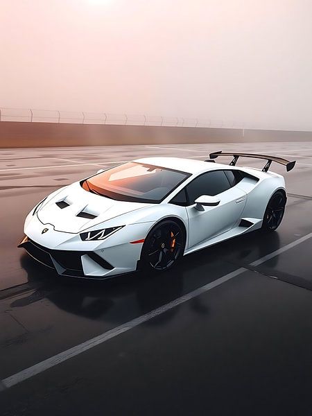 The Lamborghini Huracán EVO White Foggy Road by MIROKKU